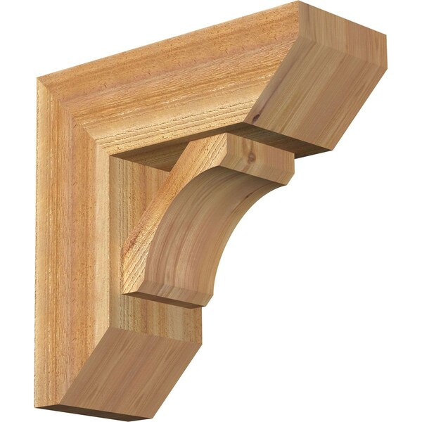 Ekena Millwork Legacy Slat Rough Sawn Bracket w/ Offset Brace, Western Red Cedar, 8"W x 20"D x 20"H BKT0806X20X20LEC06RWR - main